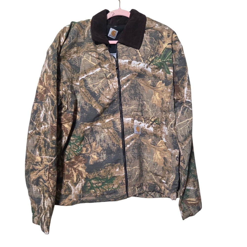Carhartt Recycled/Upcycled Real Tree Camo Work Jacket Mens XL BrownGreen - Picture 3 of 6